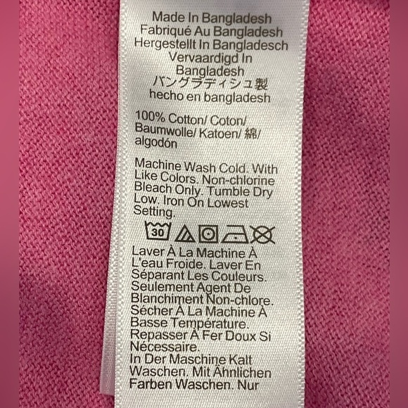 J.Crew Women’s Sweater Size Medium Pink Long Sleeve Crew Neck Teddie Cotton - Picture 6 of 7